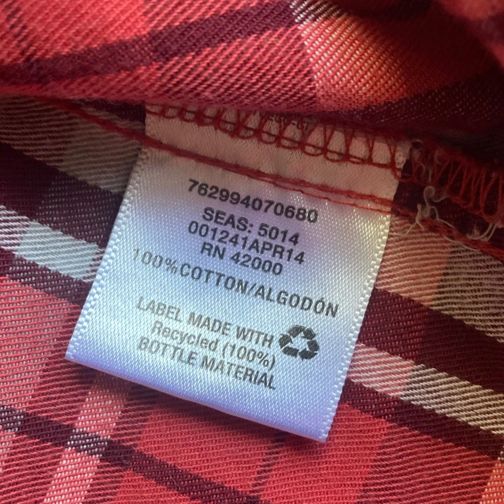 Baby Route 66 Red Plaid Button Down Shirt, Size 24 Months